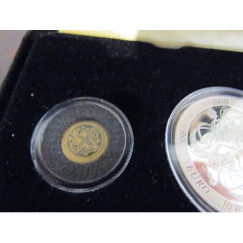 971 - Irish 20 Euro Goldproof Coin and Irish Silverproof Coin Both Encapsulated Mint Condition with Certif... 