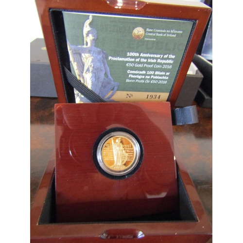 973 - Irish 2016 100th Anniversary Easter Rising Û50 Goldproof Coin No. 1934 Mint Condition Encapsulated C... 