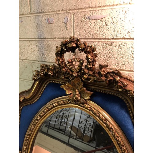 786 - Gilded Wall Mirror with Upper Cartouche Decoration Approximately 3ft 6 Inches High x 2ft 6 Inches Wi... 