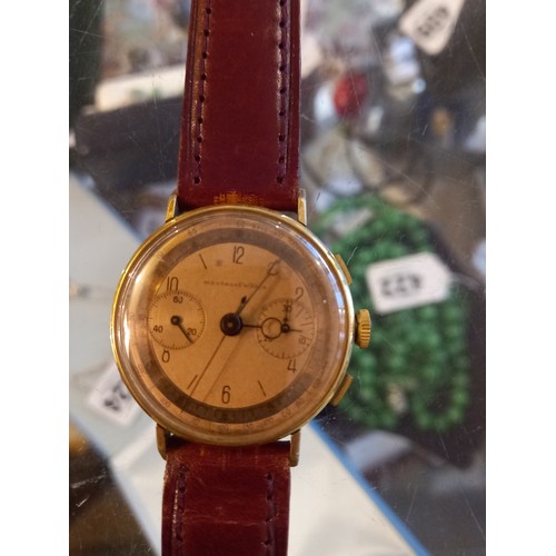 429 - 1950s Gentleman's Chronograph Wristwatch Possibly 18ct Gold Case Unopened