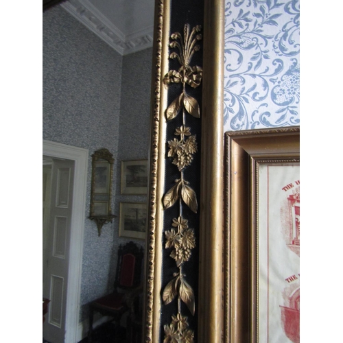 45 - Antique Regency Gilded Wall or Overmantle Mirror with Attractive Detailing Approximately 5ft Wide by... 