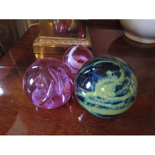 62 - Three Vintage French Crystal Paperweights