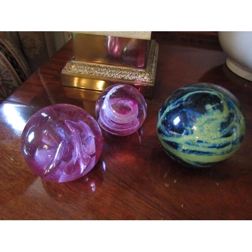 62 - Three Vintage French Crystal Paperweights