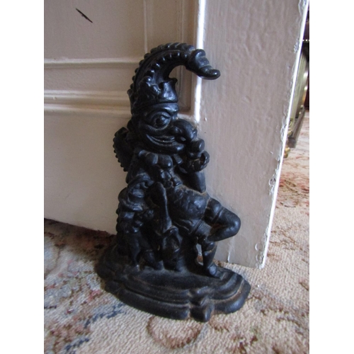 65 - Victorian Cast Iron Mr. Punch Door Stop Approximately 10 Inches High