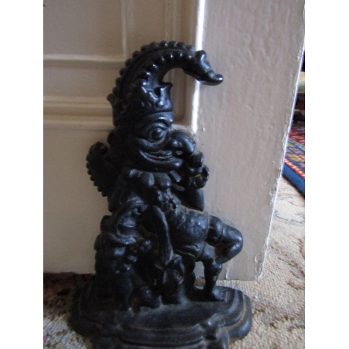 65 - Victorian Cast Iron Mr. Punch Door Stop Approximately 10 Inches High