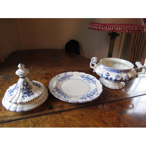 70 - Large Tureen with Cover and Stand Good Original Condition Approximately 14 Inches High