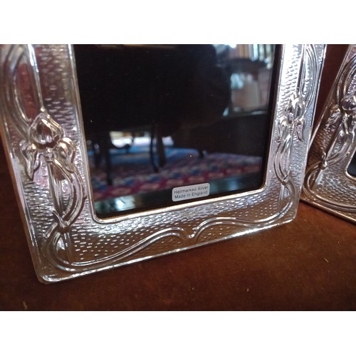 674 - Pair of Silver Photographs Frames Art Nouveau Design Each 7 Inches High x 5 Inches Wide Good Conditi... 