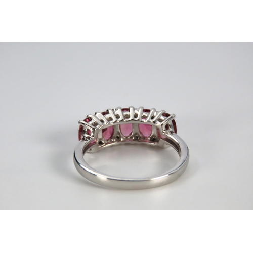 38 - Pink Topaz and Diamond Ladies Ring Mounted on 10 Carat White Gold Band