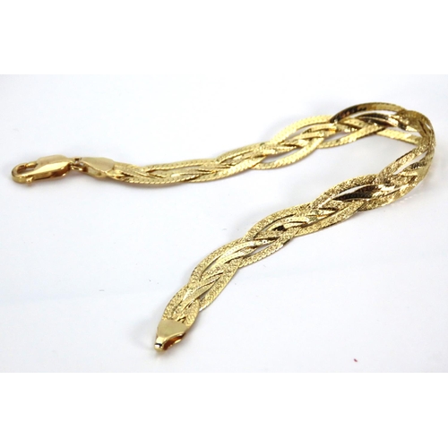 58 - 9 Carat Yellow Gold Strap Form Ladies Bracelet