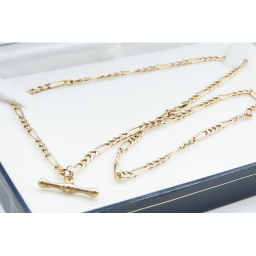 102 - 9 Carat Yellow Gold Ladies T-Bar Necklace