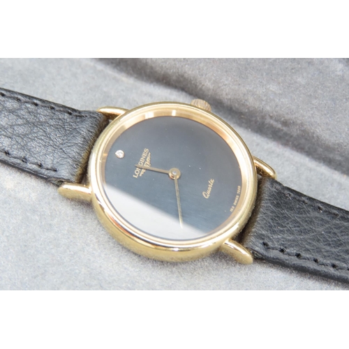 107 - Longines Gentlemans Wristwatch 18 Carat Rolled Gold Case Original Strap and Box Working Order