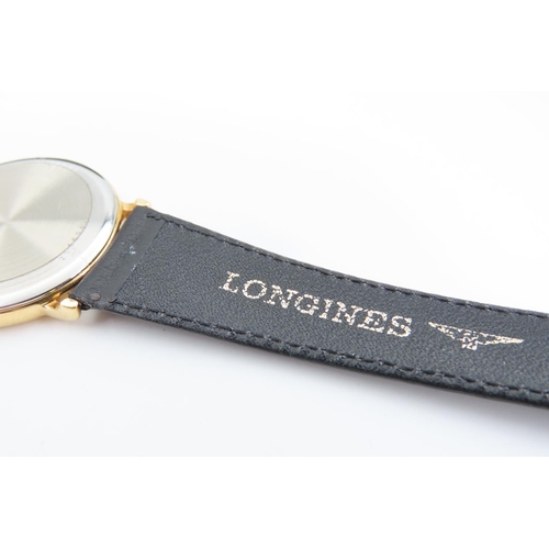 108 - Matching Ladies Longines Wristwatch 18 Carat Rolled Gold Case Original Strap and Box Working Order