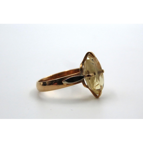 44 - Oval Cut Citrine Ladies Centre Stone Ring Four Claw Setting Mounted on 18 Carat Gold Band Ring Size ... 