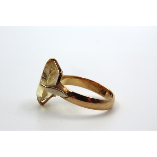 44 - Oval Cut Citrine Ladies Centre Stone Ring Four Claw Setting Mounted on 18 Carat Gold Band Ring Size ... 