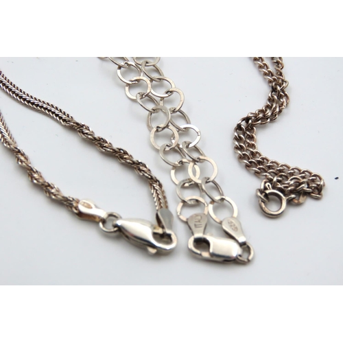 615 - Three Silver Ladies Pendant Necklaces Mounted on Silver Chains