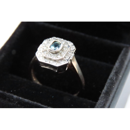 73 - Sapphire and Diamond Ladies Ring Mounted on 9 Carat Gold Ring Size P