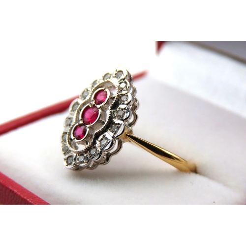 75 - Ruby and Diamond Ladies Ring Mounted on 18 Carat Yellow Gold Ring Size O