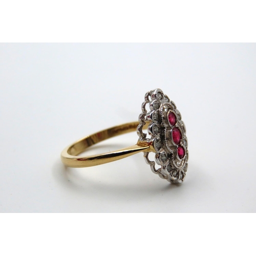 75 - Ruby and Diamond Ladies Ring Mounted on 18 Carat Yellow Gold Ring Size O