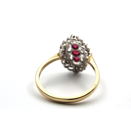 75 - Ruby and Diamond Ladies Ring Mounted on 18 Carat Yellow Gold Ring Size O