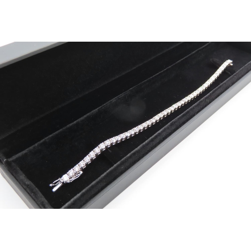 78 - Fine Diamond Set Ladies Tennis Line Bracelet Mounted on 18 Carat White Gold Approximately 9 Carat of... 