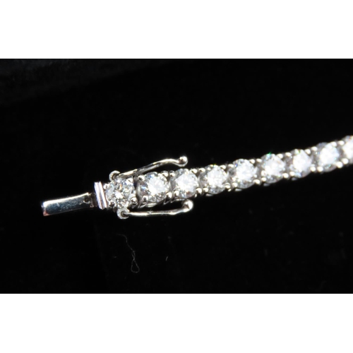 78 - Fine Diamond Set Ladies Tennis Line Bracelet Mounted on 18 Carat White Gold Approximately 9 Carat of... 