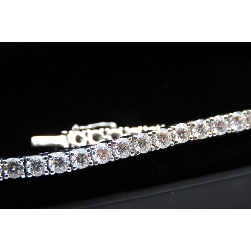 78 - Fine Diamond Set Ladies Tennis Line Bracelet Mounted on 18 Carat White Gold Approximately 9 Carat of... 