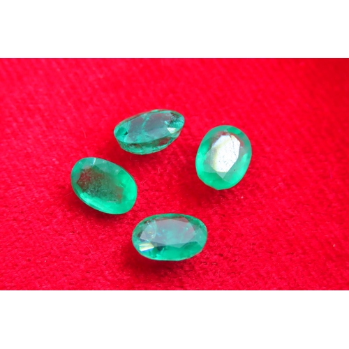 79 - Four Oval Cut Emeralds Each Approx 0.70 Carat Weight