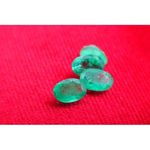 79 - Four Oval Cut Emeralds Each Approx 0.70 Carat Weight