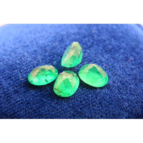 80 - Four Oval Cut Emeralds Each Approx 0.70 Carat Weight