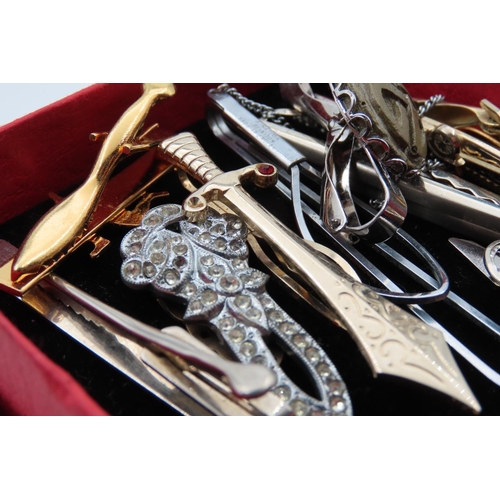 97 - Various Vintage Tie Clips Quantity As Photographed