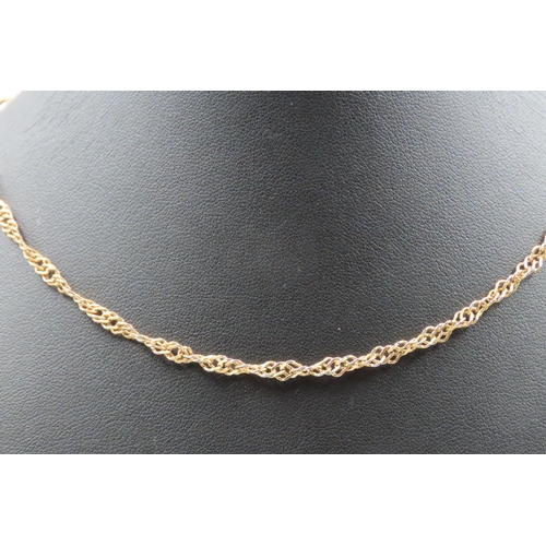 98 - 9 Carat Yellow Gold Ladies Necklace Attractively Detailed 48cm Long