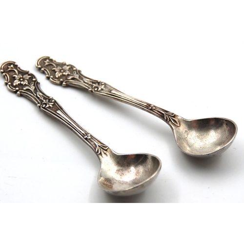 99 - Two Antique Silver Salt Spoons Hallmarks Verso