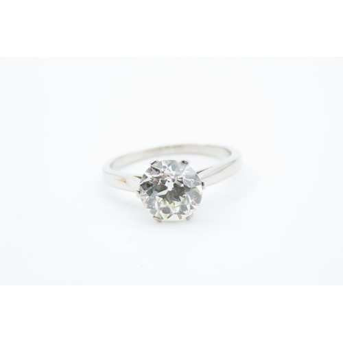 30 - Single Stone Diamond Set Ladies Solitaire Ring Platinum Set on 18 Carat Yellow Gold Band Transition ... 