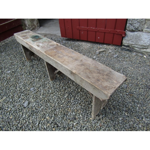 12 - Old Pine Trestle Bench Approximately 6ft Wide
