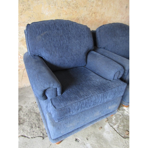 18 - Pair of Upholstered Easy Armchairs