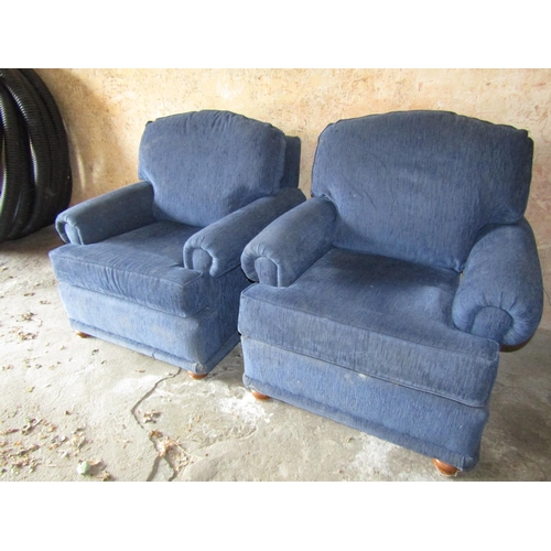 18 - Pair of Upholstered Easy Armchairs