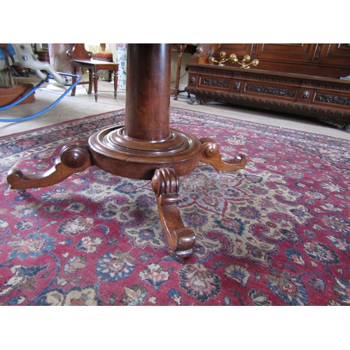 50 - William IV Mahogany Centre Table Rectangular Form Well Carved Centre Support above Quatrefoil Base A... 