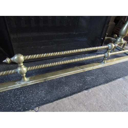 52 - Antique Cast Brass Fender Approximately 4ft 6 Inches Wide
