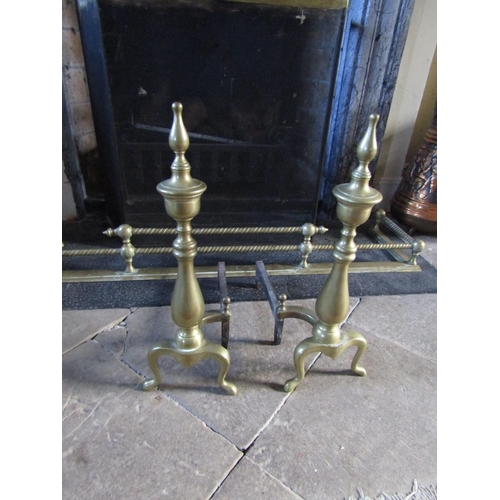 53 - Pair of Antique Cast Iron Fire Ends Finial Form Each Approximately 16 Inches High