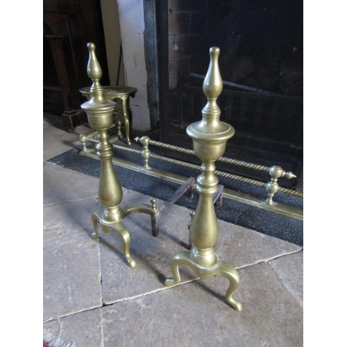 53 - Pair of Antique Cast Iron Fire Ends Finial Form Each Approximately 16 Inches High