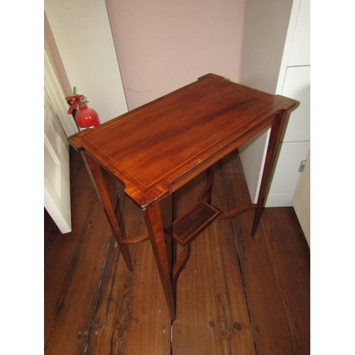 643 - Edwardian Mahogany Occasional Table Rectangular Form Satinwood Crossbanding Undertier Below Approxim... 