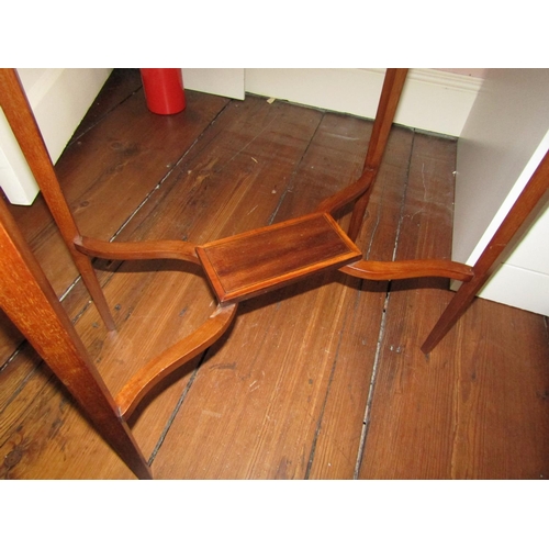 643 - Edwardian Mahogany Occasional Table Rectangular Form Satinwood Crossbanding Undertier Below Approxim... 