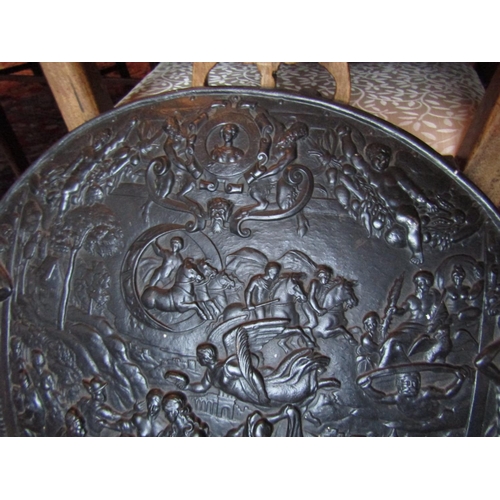 645 - Antique Metal Charger of Large Size with Various Scenes Depicted Circular Form Approximately 22 Inch... 