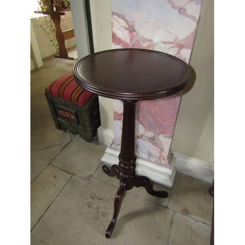 647 - Antique Mahogany Stand or Side Table Approximately 12 Inches Diameter x 32 Inches High