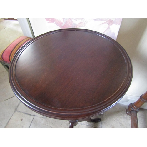 647 - Antique Mahogany Stand or Side Table Approximately 12 Inches Diameter x 32 Inches High