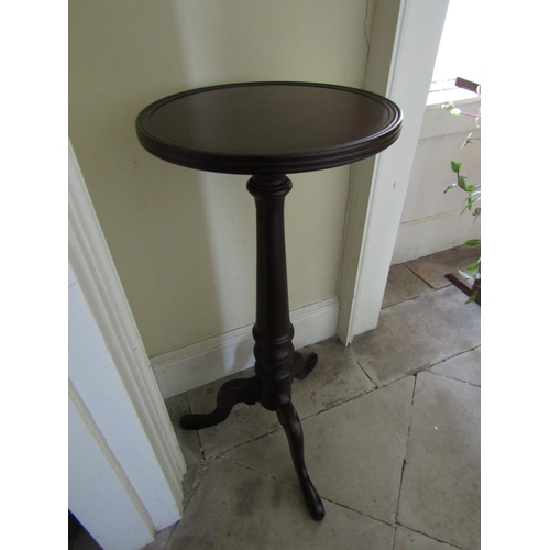 647 - Antique Mahogany Stand or Side Table Approximately 12 Inches Diameter x 32 Inches High