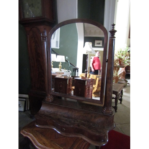 649 - William IV Dressing Table Mirror Figured Mahogany Generous Form Approximately 24 Inches Wide x 29 In... 