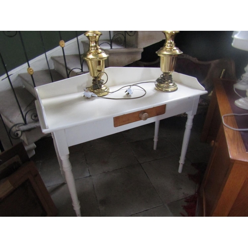 650 - Victorian Painted Pine Washstand with Single Drawer above Turned Supports