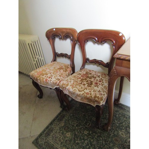 652 - Pair of William IV Mahogany Side Chairs Cabriole Supports Good Construction