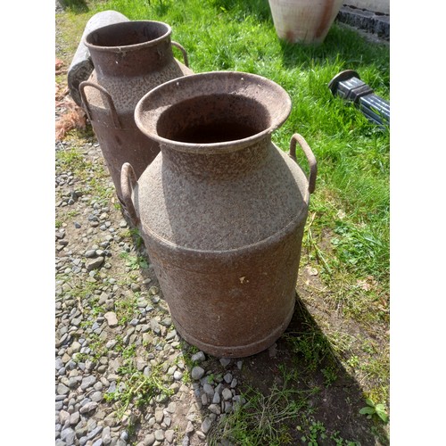 957 - Two Old Milk Churns